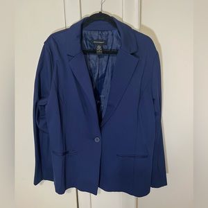 Ashley Stewart curvy blue blazer size 12 Tall